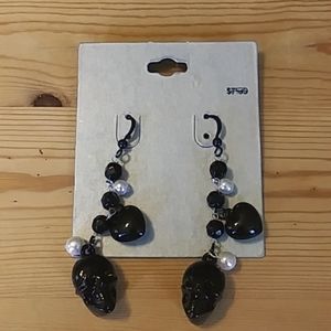 Handmade beaded  skull earrings